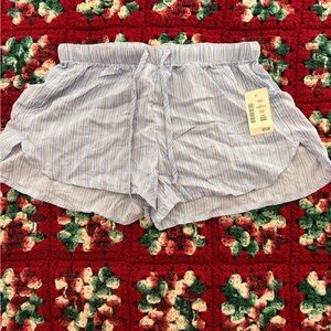 Aeropostale Light Blue and White Striped Shorts